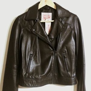 Levi’s Leather Moto Jacket, All-Black, Size XS, New with tags